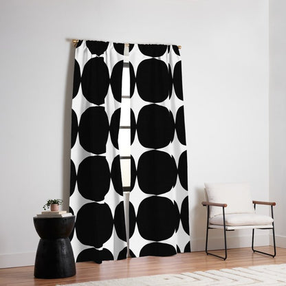 Retro '50s Shapes in Black and White Window Curtain Gallery Image 6