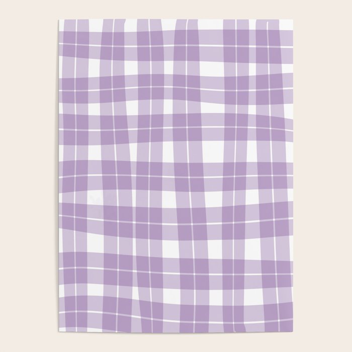 Wavy Plaid Lilac White Poster Gallery Image 1