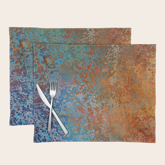 Vintage Rust, Copper and Blue Placemat Gallery Image 1
