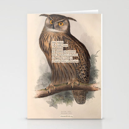 Bird Divinations: Eagle Owl (about: almanacofbirds.org) Stationery Card Gallery Image 1