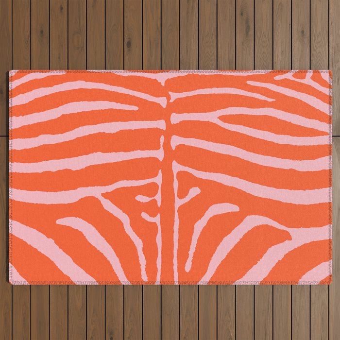 Zebra Orange and Pink 241 Outdoor Rug Gallery Image 2