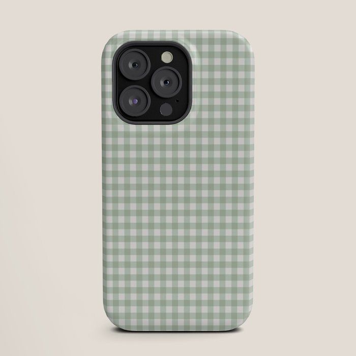 Gingham Plaid Pattern - Sage Green iPhone Case Gallery Image 19