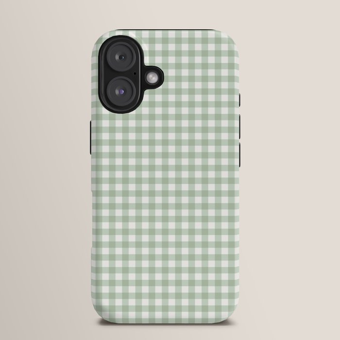 Gingham Plaid Pattern - Sage Green iPhone Case Gallery Image 13