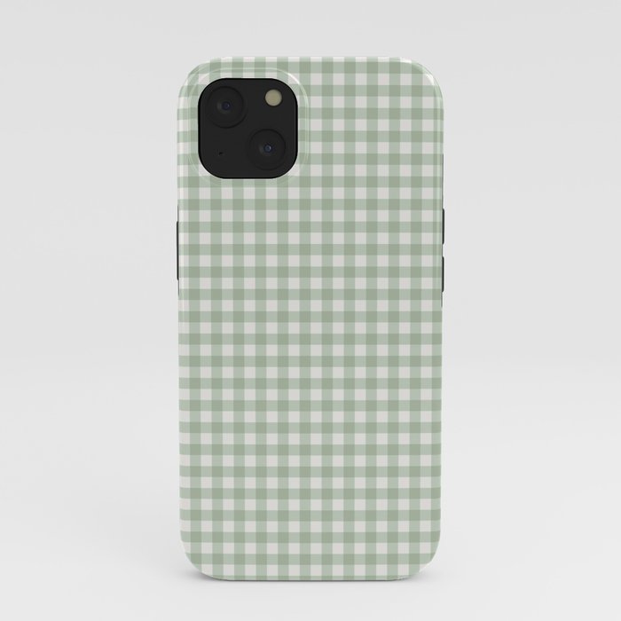Gingham Plaid Pattern - Sage Green iPhone Case Gallery Image 37