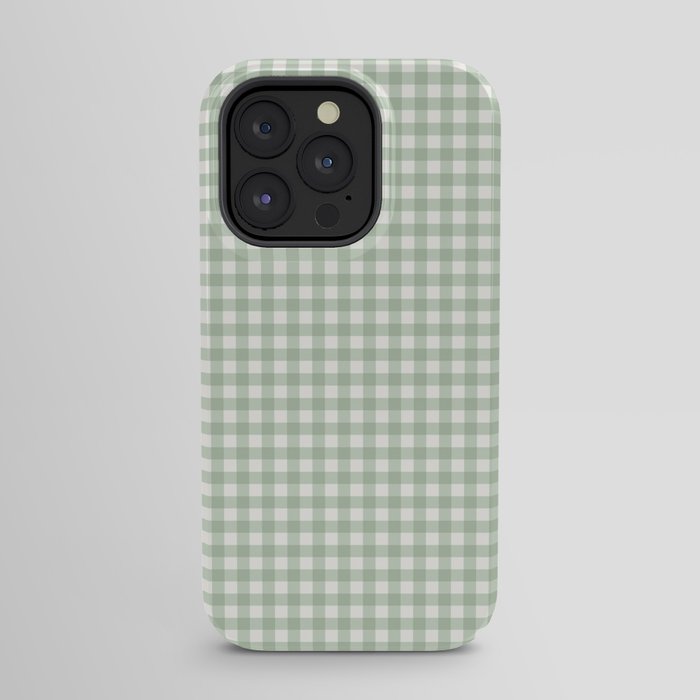 Gingham Plaid Pattern - Sage Green iPhone Case Gallery Image 31