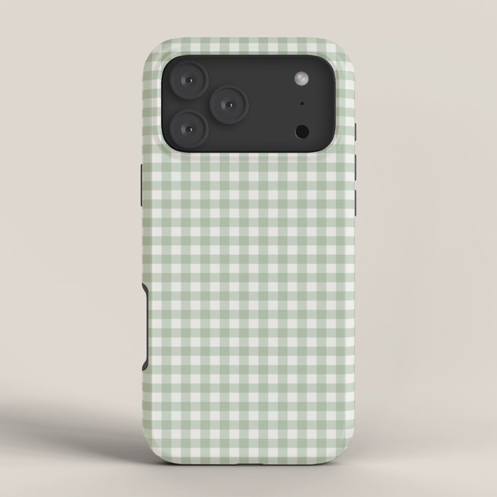 Gingham Plaid Pattern - Sage Green iPhone Case Gallery Image 4