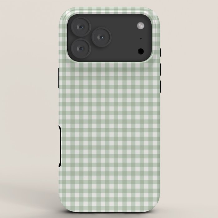 Gingham Plaid Pattern - Sage Green iPhone Case Gallery Image 8