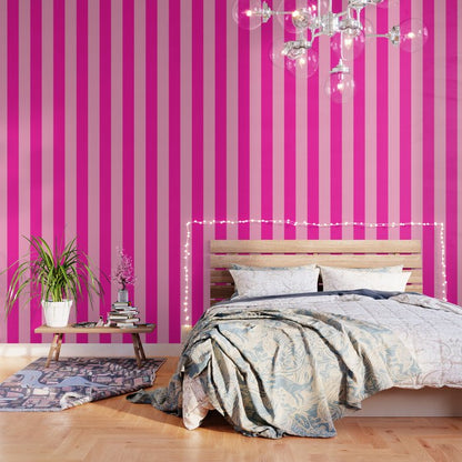 Pink Stripes Preppy Modern Wallpaper Gallery Image 3