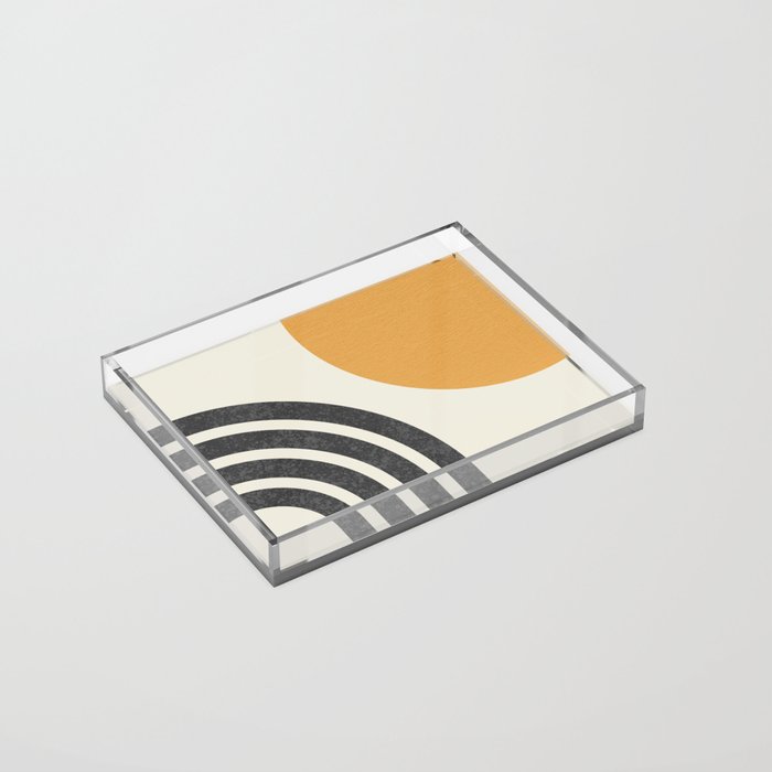 Mid century modern Sun and Rainbow Acrylic Tray Gallery Image 2