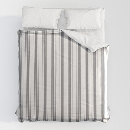 Gray blue ticking stripes Comforter Gallery Image 7