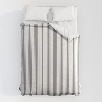 Gray blue ticking stripes Comforter Gallery Image 1