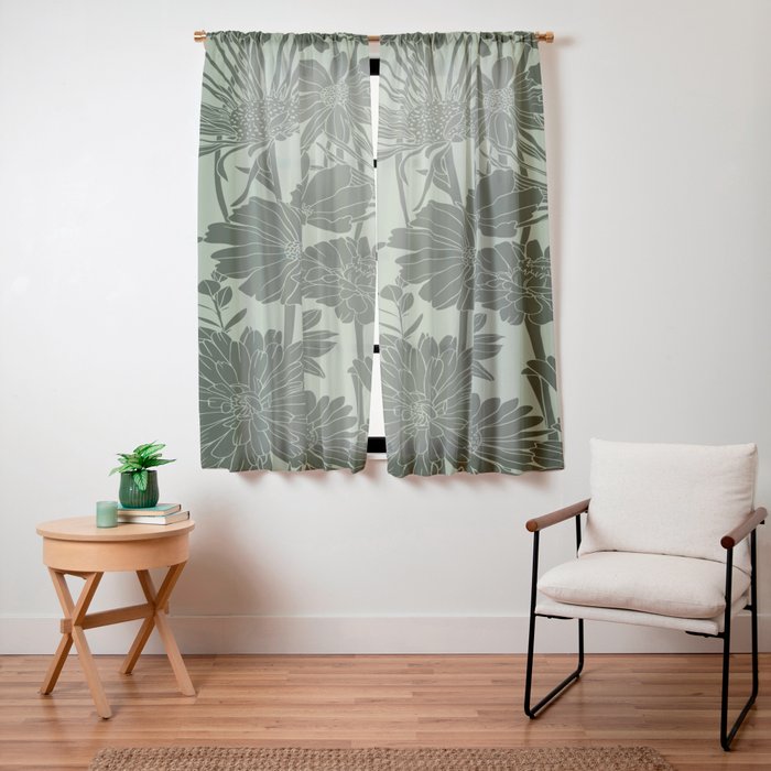 Floral Prints, Dark Green, Colour Prints Window Curtain Gallery Image 15