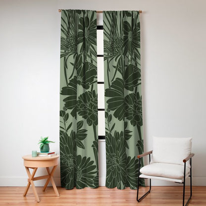 Floral Prints, Dark Green, Colour Prints Window Curtain Gallery Image 8