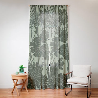 Floral Prints, Dark Green, Colour Prints Window Curtain Gallery Image 16