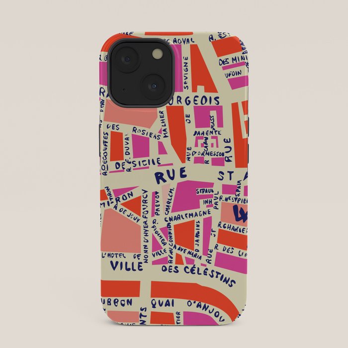 paris map pink iPhone Case Gallery Image 33