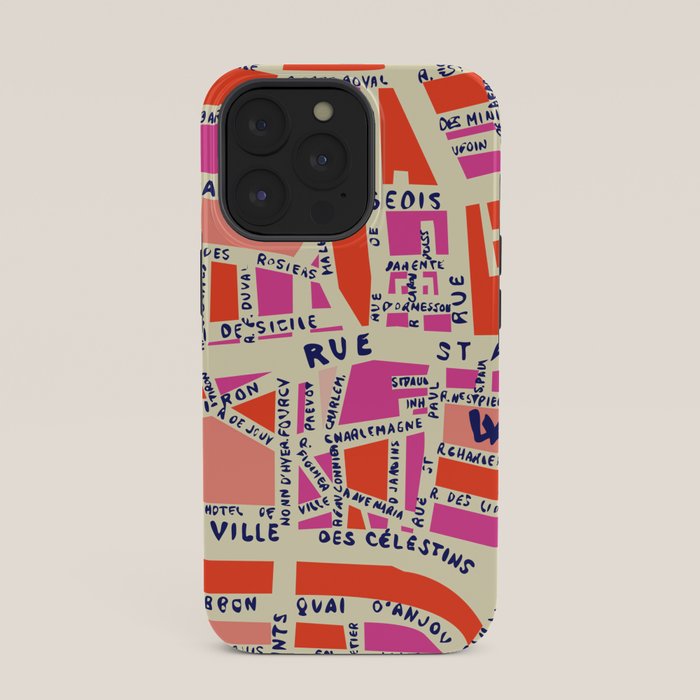 paris map pink iPhone Case Gallery Image 35