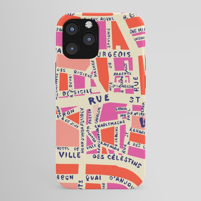 paris map pink iPhone Case Gallery Image 43