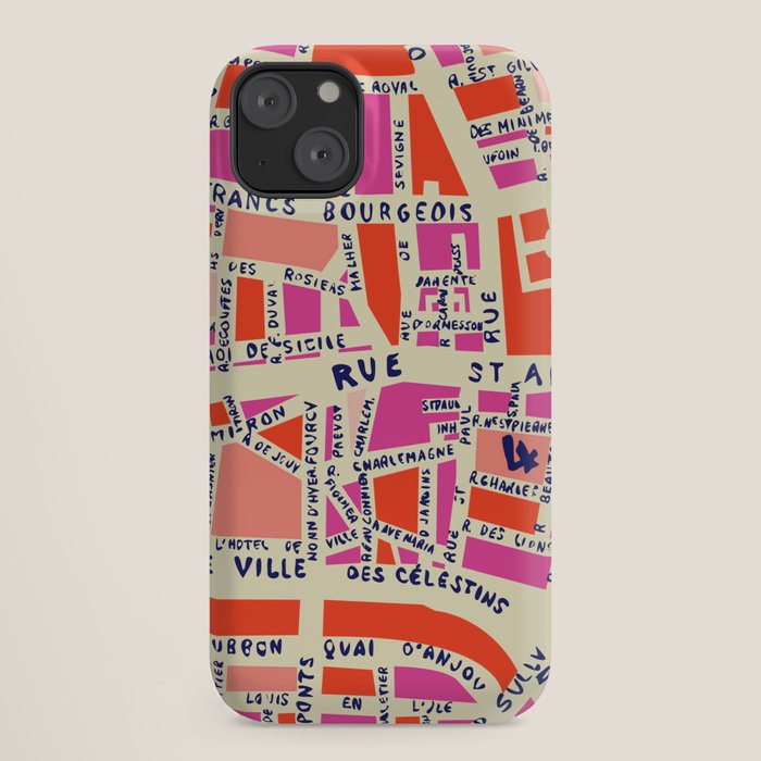 paris map pink iPhone Case Gallery Image 18
