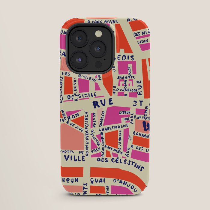 paris map pink iPhone Case Gallery Image 27