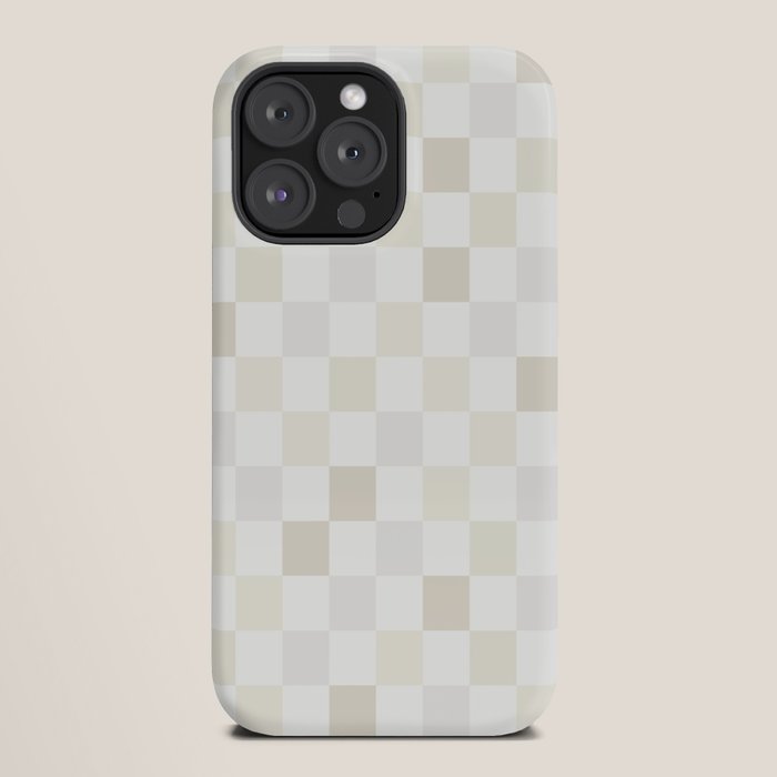 Checkerboard Check Pattern in Pale Light Neutral Beige White Tones iPhone Case Gallery Image 20