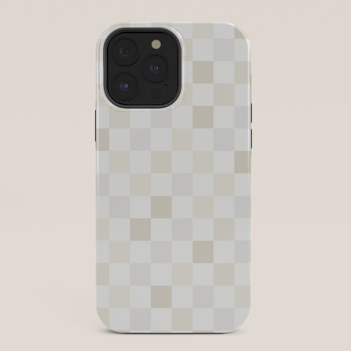 Checkerboard Check Pattern in Pale Light Neutral Beige White Tones iPhone Case Gallery Image 36