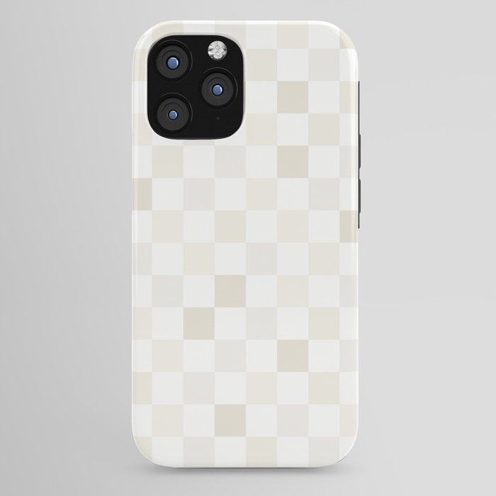 Checkerboard Check Pattern in Pale Light Neutral Beige White Tones iPhone Case Gallery Image 44