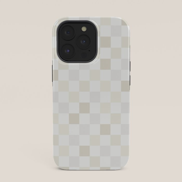 Checkerboard Check Pattern in Pale Light Neutral Beige White Tones iPhone Case Gallery Image 35
