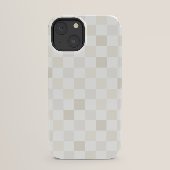 Checkerboard Check Pattern in Pale Light Neutral Beige White Tones iPhone Case Gallery Image 29