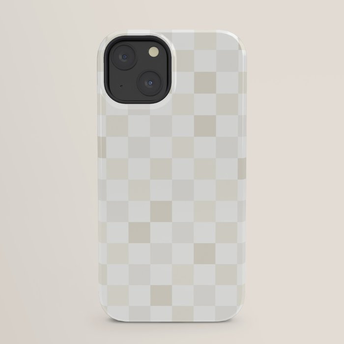Checkerboard Check Pattern in Pale Light Neutral Beige White Tones iPhone Case Gallery Image 21