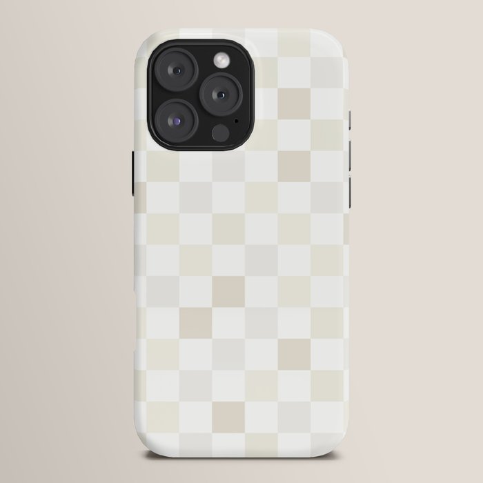 Checkerboard Check Pattern in Pale Light Neutral Beige White Tones iPhone Case Gallery Image 16