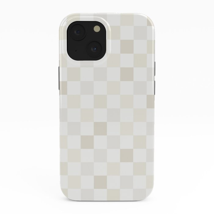 Checkerboard Check Pattern in Pale Light Neutral Beige White Tones iPhone Case Gallery Image 38