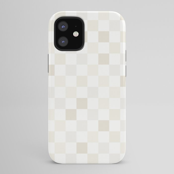 Checkerboard Check Pattern in Pale Light Neutral Beige White Tones iPhone Case Gallery Image 42