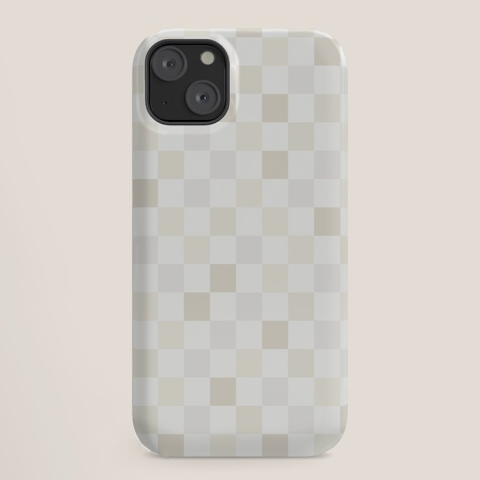 Checkerboard Check Pattern in Pale Light Neutral Beige White Tones iPhone Case Gallery Image 18