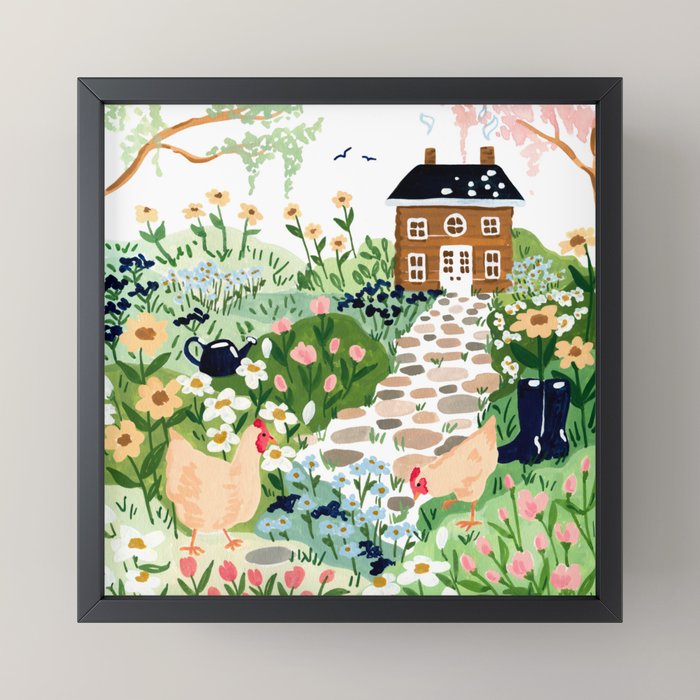 Chickens in the Garden Mini Art Print Gallery Image 3