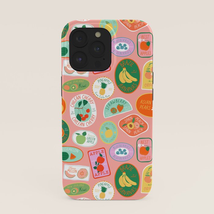 Vintage fruit sticker label cartoon pattern iPhone Case Gallery Image 39
