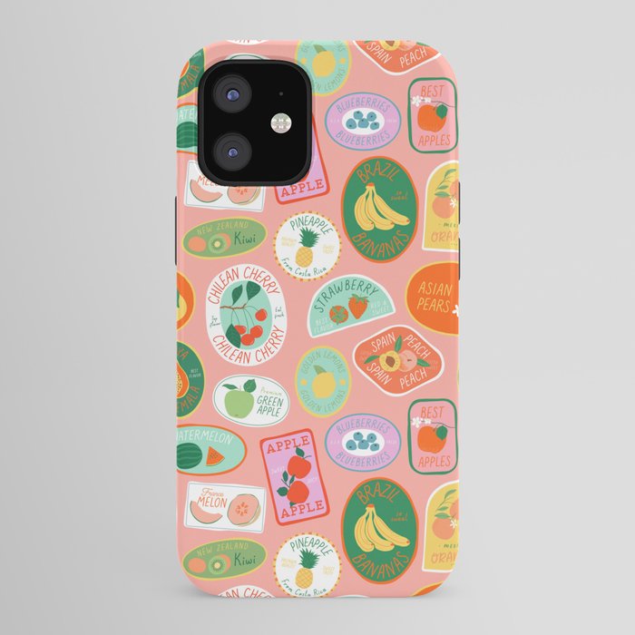 Vintage fruit sticker label cartoon pattern iPhone Case Gallery Image 41