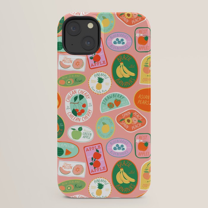 Vintage fruit sticker label cartoon pattern iPhone Case Gallery Image 22