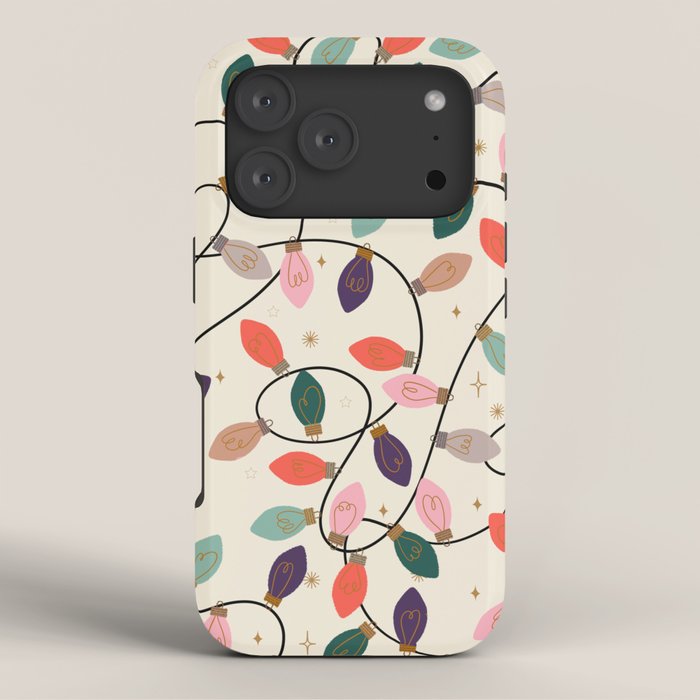 Whimsical Festive String Lights Seamless Pattern iPhone Case Gallery Image 3