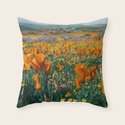 Wildflower Poppy Superbloom Throw Pillow Gallery Image 4