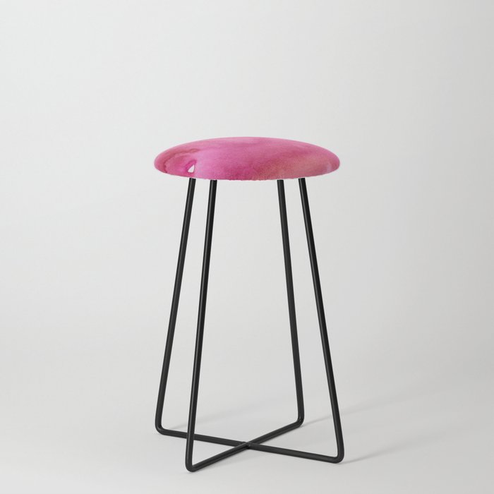 Blush pink magenta watercolor paint gradient Stool Gallery Image 3
