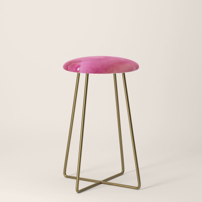 Blush pink magenta watercolor paint gradient Stool Gallery Image 4