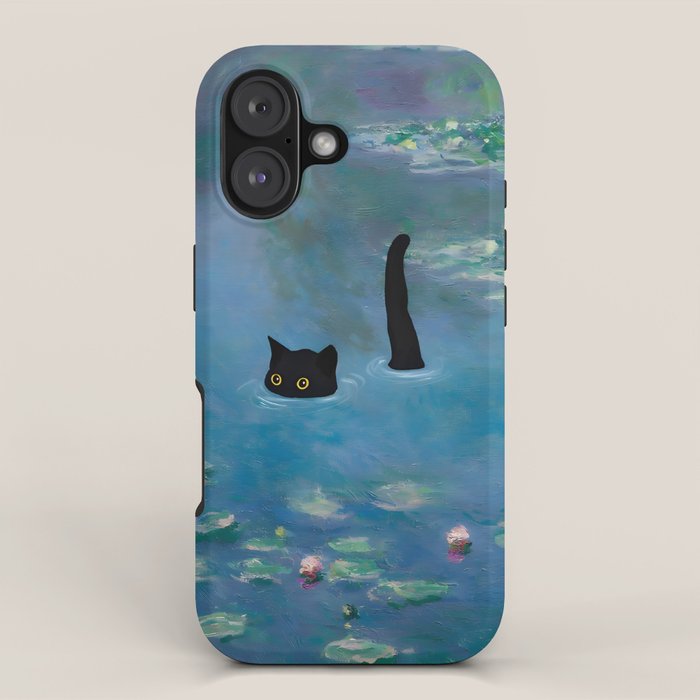 Cat Monet Waterlily iPhone Case Gallery Image 1