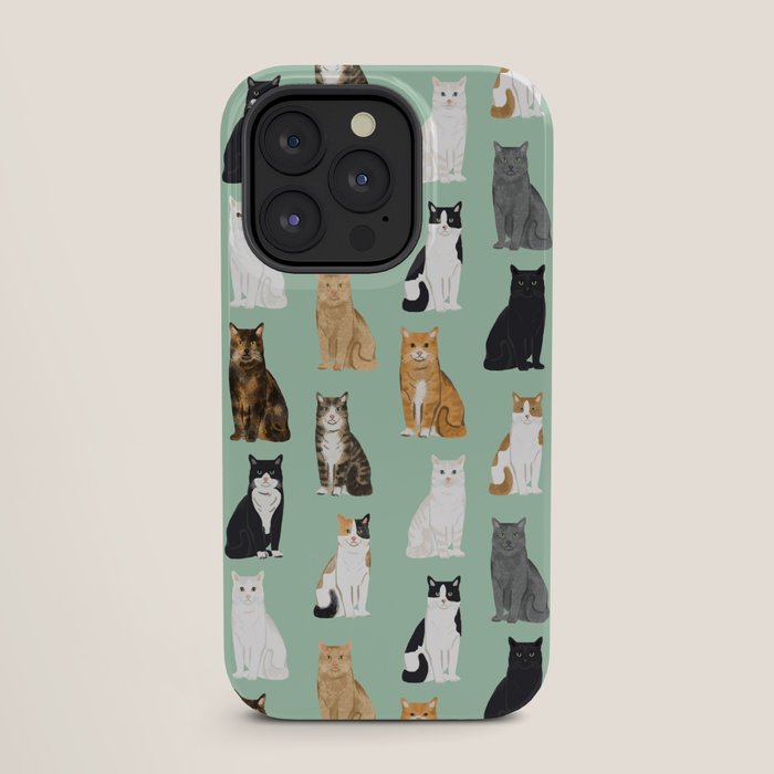 Cat breeds pattern kitty kittens cats tabby siamese white tortoiseshell iPhone Case Gallery Image 27
