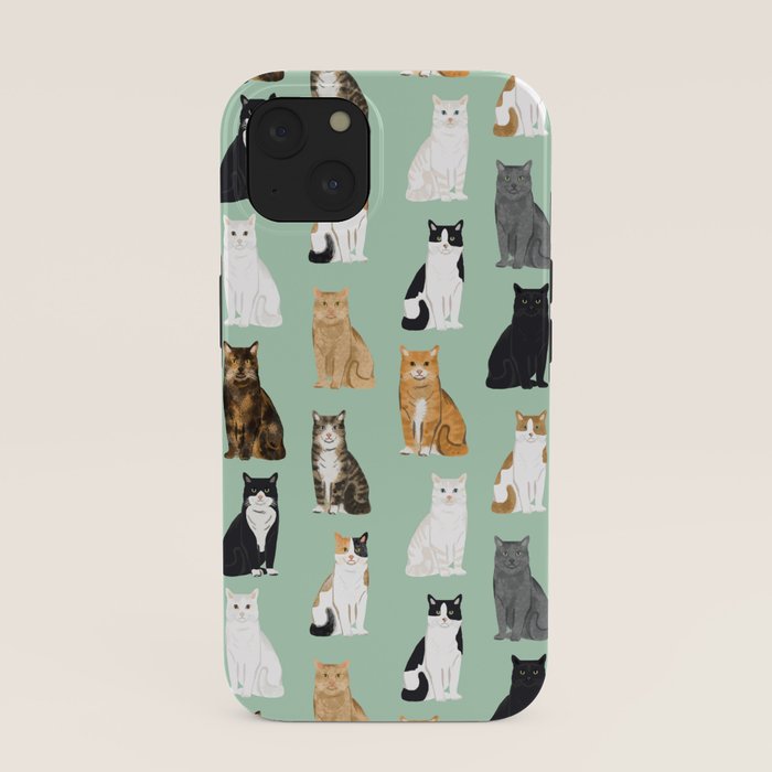 Cat breeds pattern kitty kittens cats tabby siamese white tortoiseshell iPhone Case Gallery Image 37