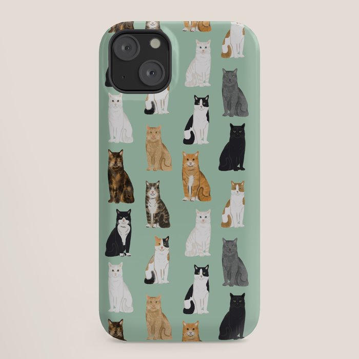 Cat breeds pattern kitty kittens cats tabby siamese white tortoiseshell iPhone Case Gallery Image 18