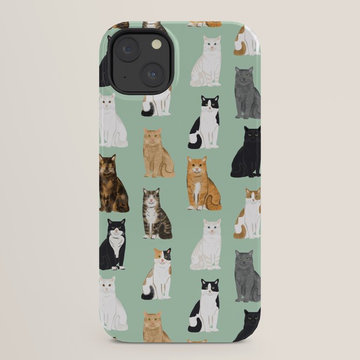 Cat breeds pattern kitty kittens cats tabby siamese white tortoiseshell iPhone Case Gallery Image 22