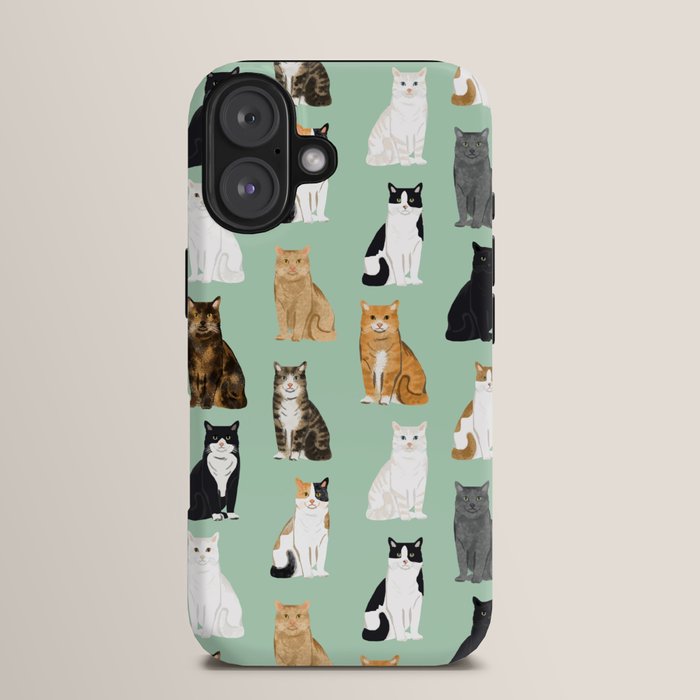 Cat breeds pattern kitty kittens cats tabby siamese white tortoiseshell iPhone Case Gallery Image 13