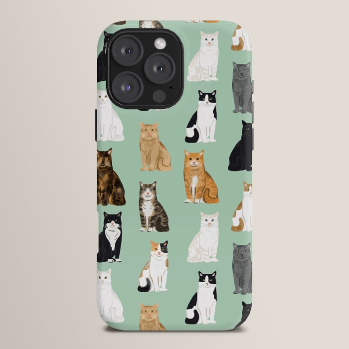 Cat breeds pattern kitty kittens cats tabby siamese white tortoiseshell iPhone Case Gallery Image 16