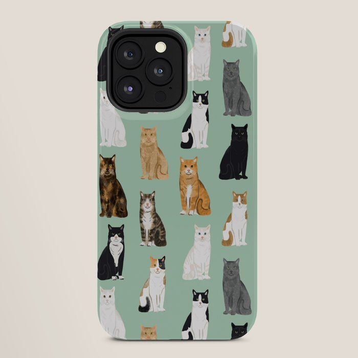 Cat breeds pattern kitty kittens cats tabby siamese white tortoiseshell iPhone Case Gallery Image 28
