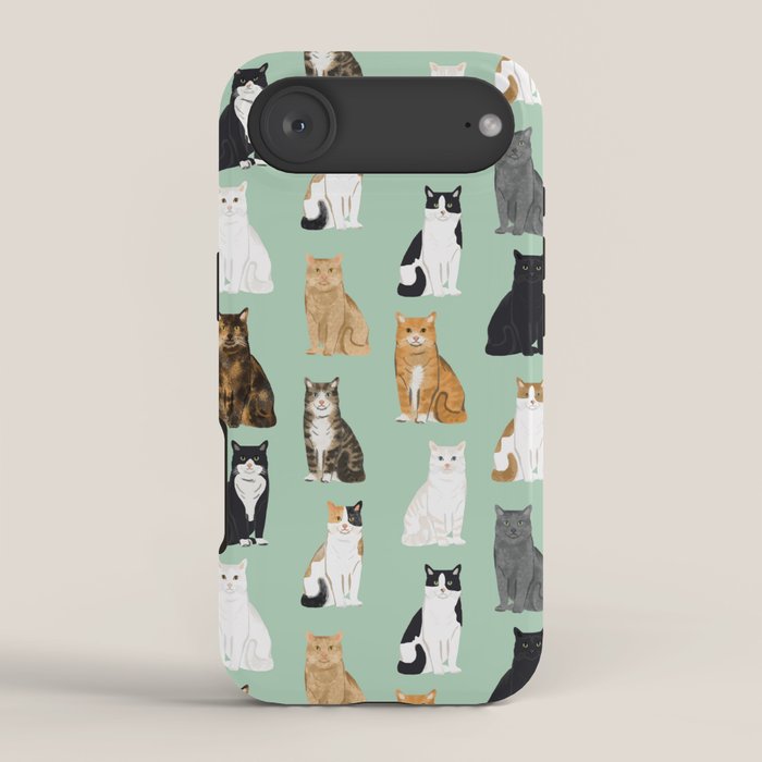Cat breeds pattern kitty kittens cats tabby siamese white tortoiseshell iPhone Case Gallery Image 2